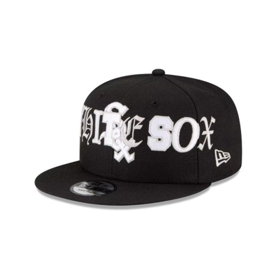 Black Chicago White Sox Hat - New Era MLB Mixed Font 9FIFTY Snapback Caps USA0185924